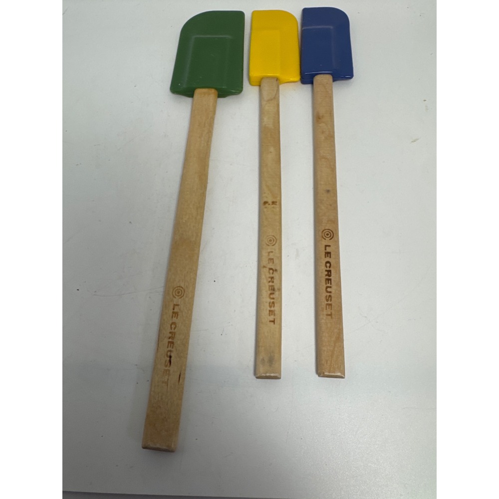 Le Creuset Spatula Set Unisex OS Multicolor Good Silicone Wood 3pc Kitchen Tools